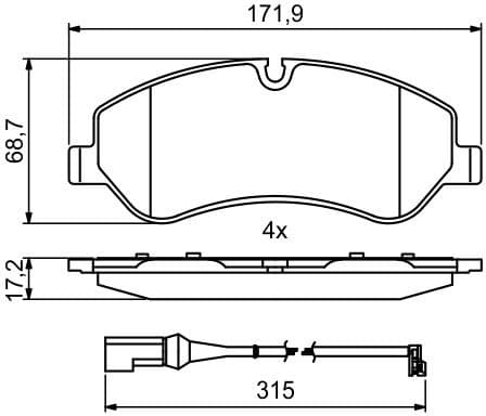 Brake Pad Set, disc brake 0986494844 - image 4