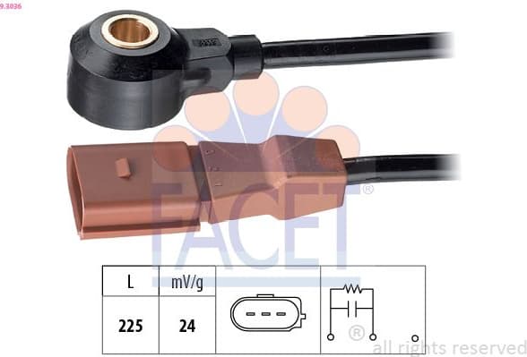 Knock Sensor Made in Italy - OE Equivalent 9.3036