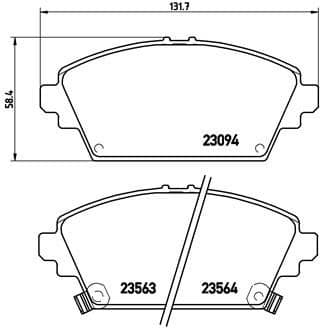 Brake pads front, Top Quality P28029