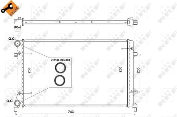 Radiator, engine cooling EASY FIT 53404