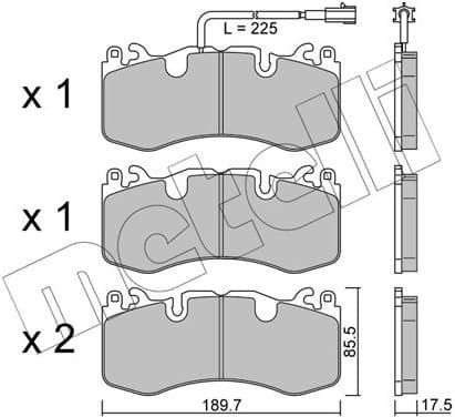 Brake Pad Set, disc brake 22-1202-0