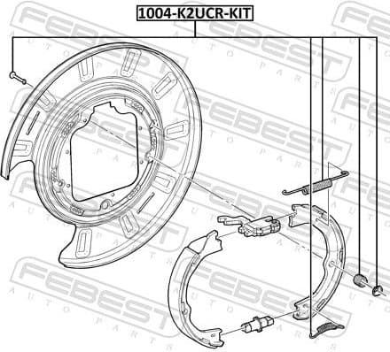 Accessory Kit, parking brake shoes 1004-K2UCR-KIT - image 2