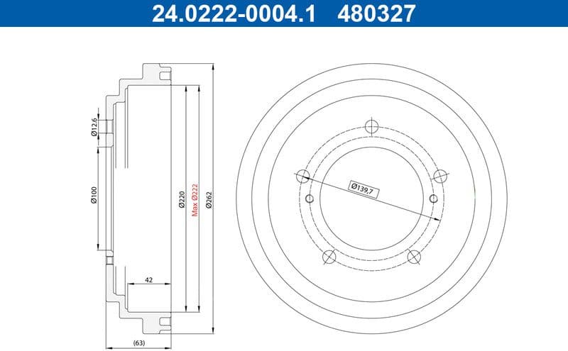 Brake Drum 24.0222-0004.1