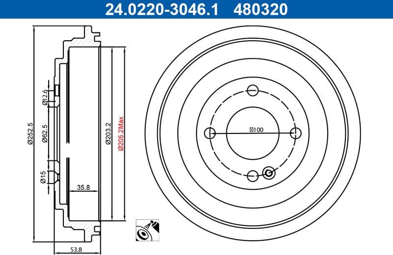 Brake Drum 24.0220-3046.1