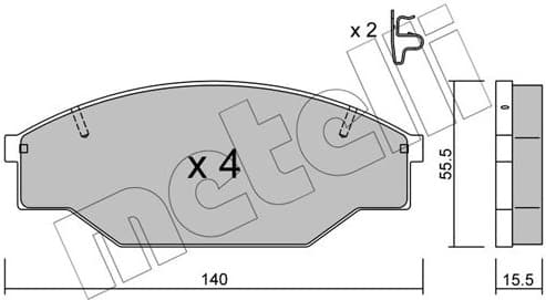 Brake Pad Set, disc brake 22-0227-0