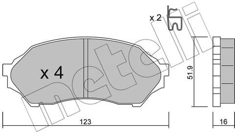 Brake Pad Set, disc brake 22-0387-0