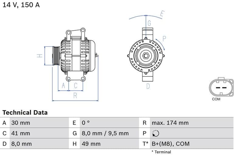 Alternator 0986047240 - image 3