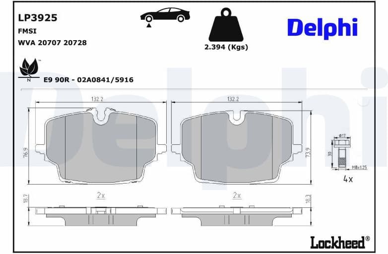 Brake Pad Set, disc brake LP3925 - image 2