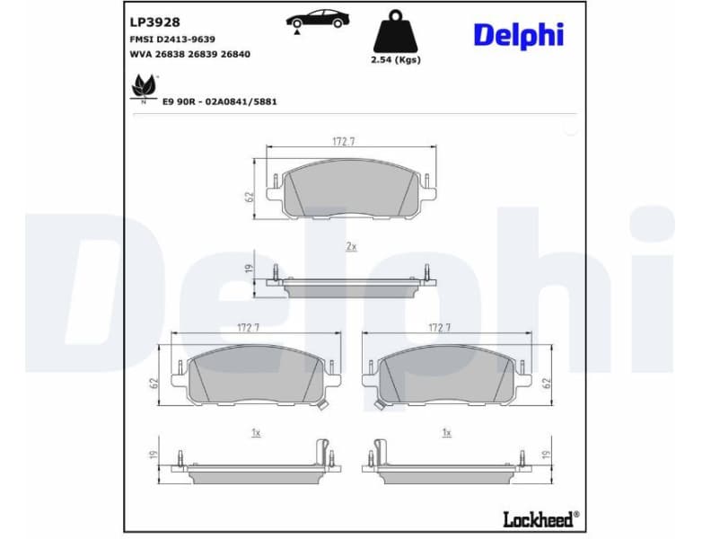 Brake Pad Set, disc brake LP3928