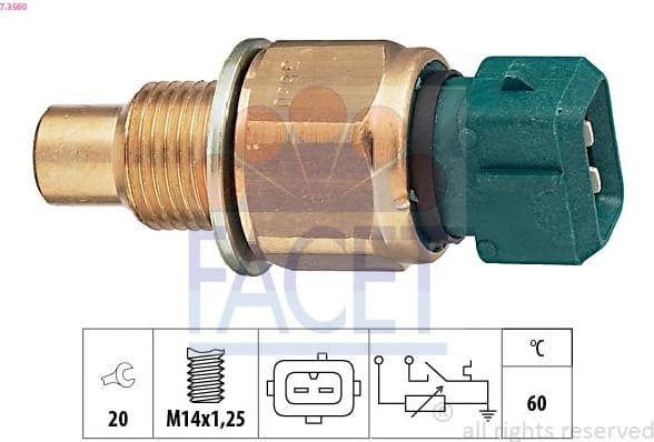 Sensor, coolant temperature Made in Italy - OE Equivalent 7.3560