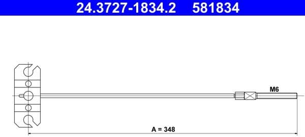 Cable Pull, parking brake 24.3727-1834.2