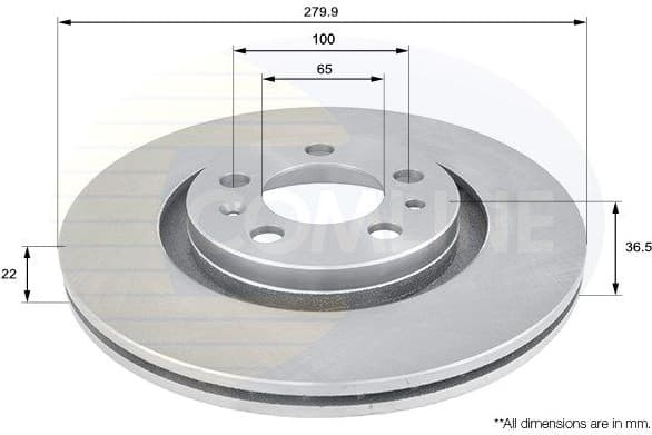 Brake disc, 1pcs FRONT ADC1408V - image 2