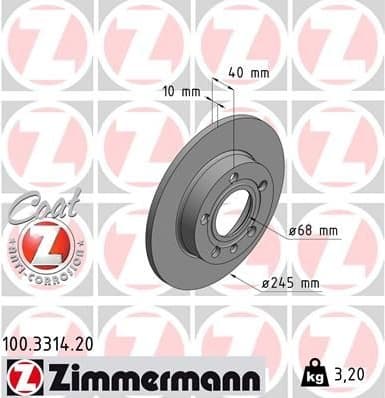Brake Disc COAT Z 100.3314.20