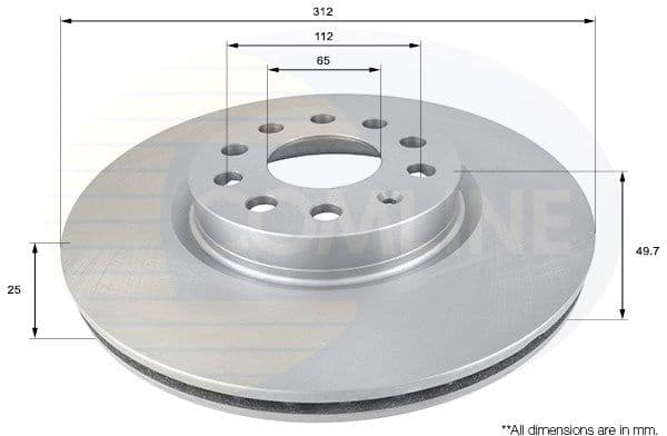 Brake disc, 1pcs FRONT ADC1449V - image 2
