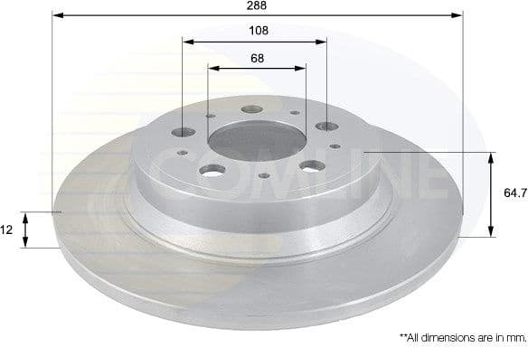 Brake disc, 1pcs REAR ADC1909 - image 2