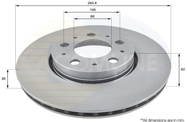 Brake disc, 1pcs FRONT ADC1907V - image 2
