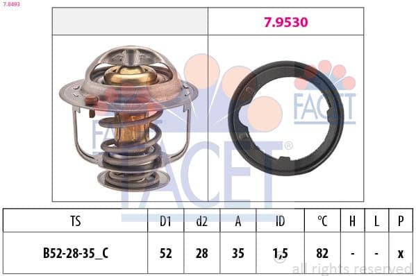 Thermostat, coolant Made in Italy - OE Equivalent 7.8493