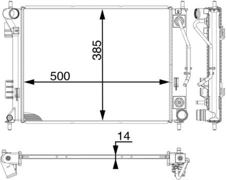Radiator, engine cooling BEHR *** PREMIUM LINE *** CR 1972 000P