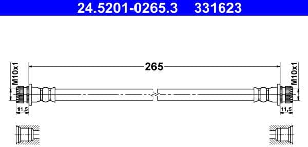 Brake Hose 24.5201-0265.3