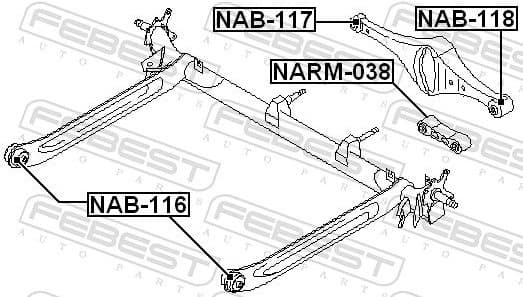Mounting, control/trailing arm NAB-117 - image 2
