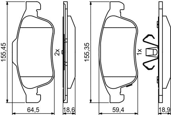 Brake Pad Set, disc brake 0986494826 - image 5