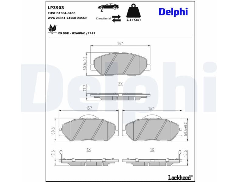 Brake Pad Set, disc brake LP3903 - image 2