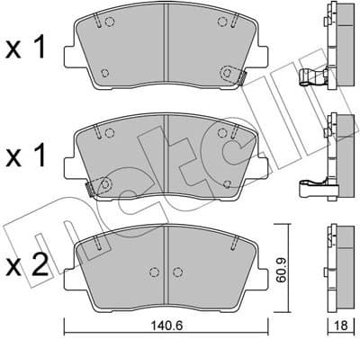 Brake Pad Set, disc brake 22-1169-0
