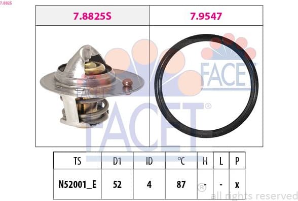 Thermostat, coolant Made in Italy - OE Equivalent 7.8825