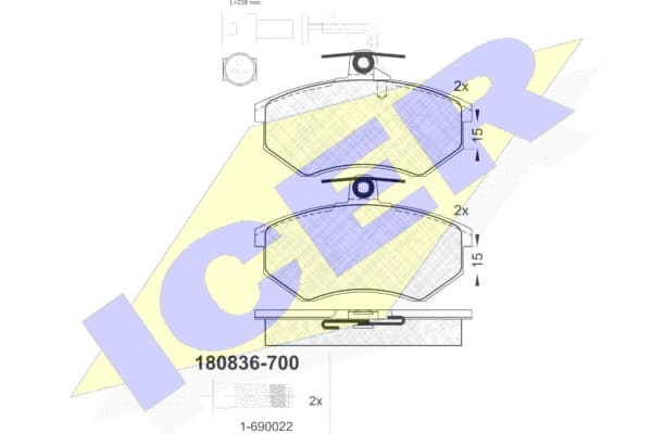 Brake pads front 180836700 - image 2