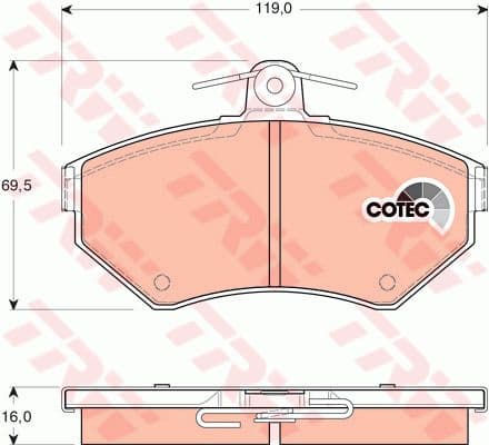 Brake Pad Set, disc brake COTEC GDB1437