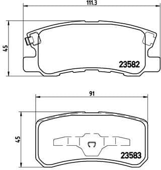 Brake pads rear, Top Quality P54031