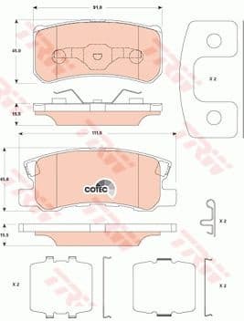 Brake Pad Set, disc brake COTEC GDB4600