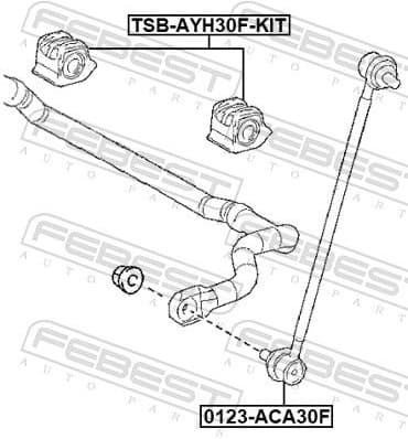 Repair Kit, stabiliser bush TSB-AYH30F-KIT - image 2