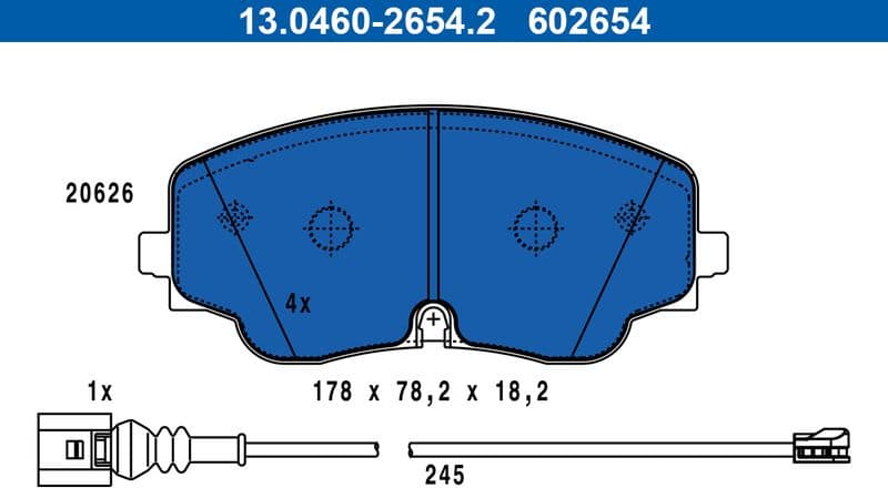 Brake Pad Set, disc brake 13.0460-2654.2