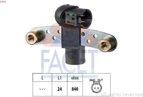 Sensor, crankshaft pulse Made in Italy - OE Equivalent 9.0324