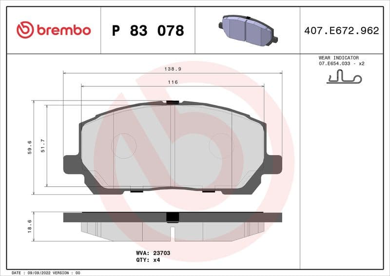 Brake Pad Set, disc brake PRIME LINE P83078