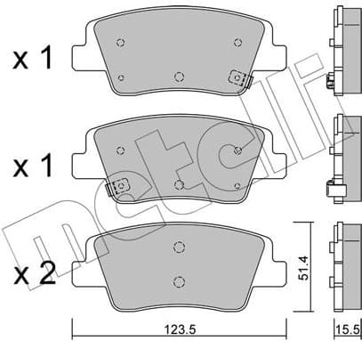 Brake Pad Set, disc brake 22-1360-0