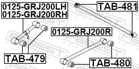 Control/Trailing Arm, wheel suspension 0125-GRJ200LH - image 2