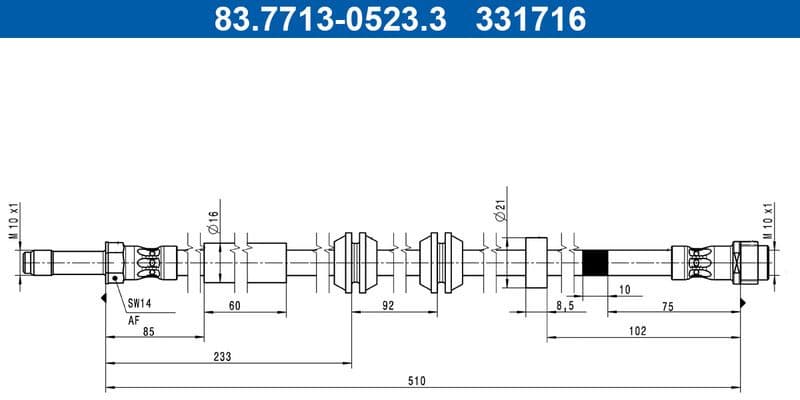 Brake Hose 83.7713-0523.3