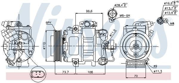 Compressor, air conditioning ** FIRST FIT ** 89026