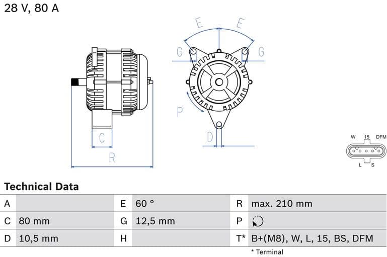 Alternator 0986048100 - image 3