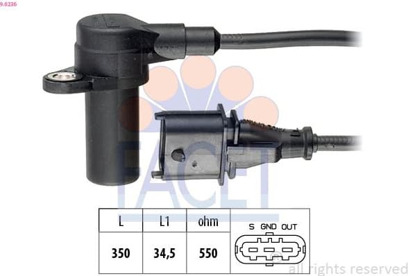 Sensor, crankshaft pulse Made in Italy - OE Equivalent 9.0236
