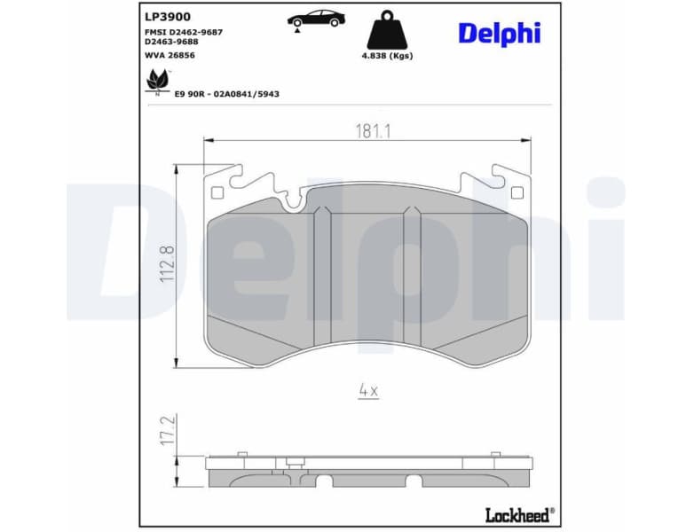Brake Pad Set, disc brake LP3900