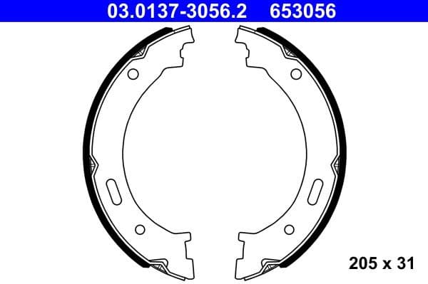 Brake Shoe Set, parking brake 03.0137-3056.2
