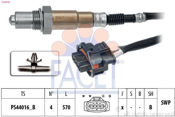 Oxygen Sensor Made in Italy - OE Equivalent 10.8538