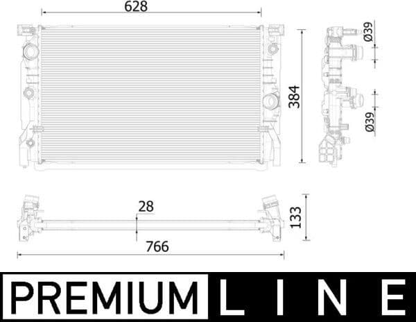 Radiator, engine cooling BEHR *** PREMIUM LINE *** CR 2324 000P