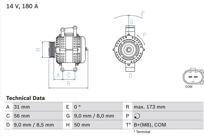 Alternator 0986047670 - image 2