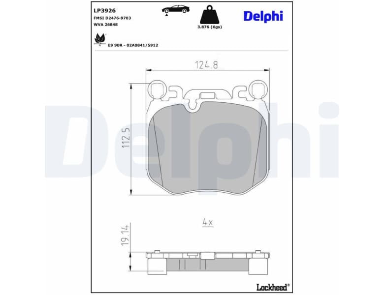 Brake Pad Set, disc brake LP3926 - image 2