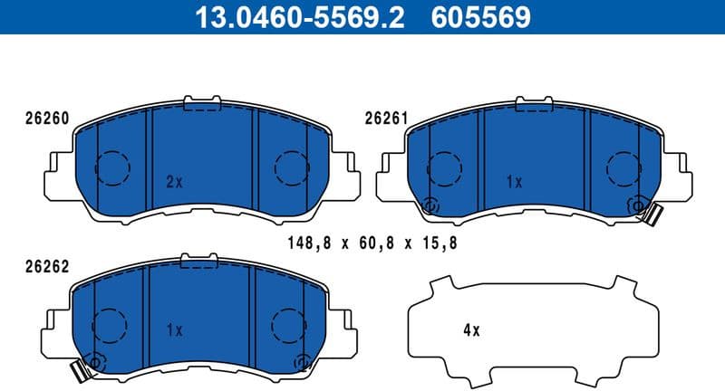 Brake Pad Set, disc brake 13.0460-5569.2