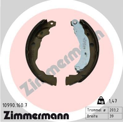 Brake Shoe Set, parking brake 10990.160.7